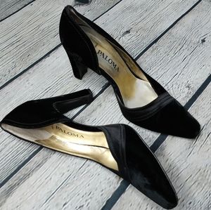 Vintage Paloma Black Velvet Classy Chic Heels